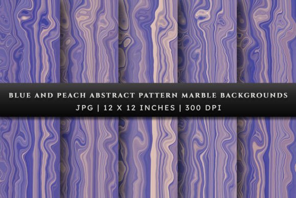 Blue and Peach Abstract Pattern Marble: Elevating Design with Sophisticated Digital Textures