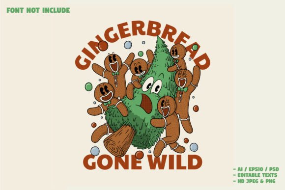 Cartoon Gingerbread Cookies Gone Wild: A Bold Mascot Logo to Elevate Your Brand