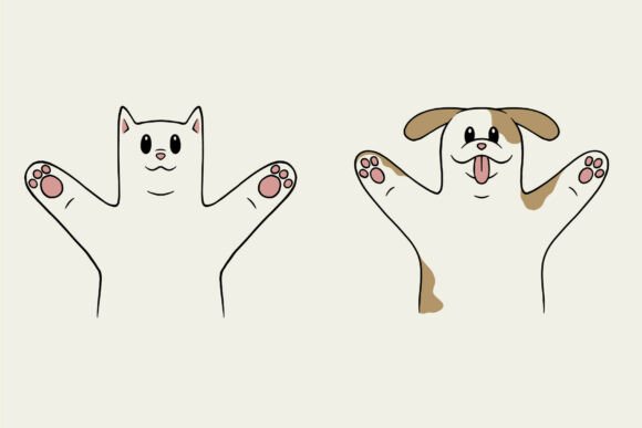 Cute Cat and Dog Paws Up: A Fresh Identity for Modern Brands