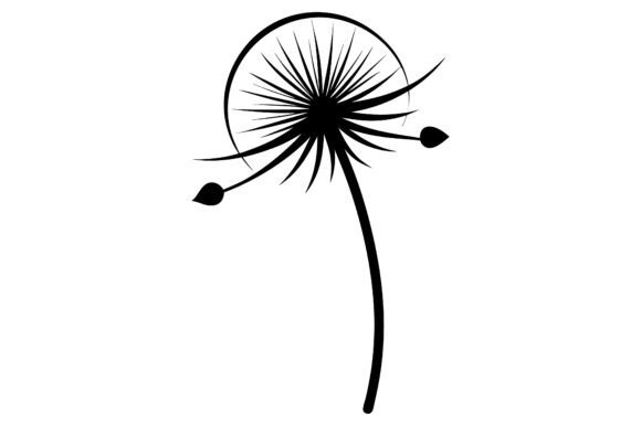Dandelion Seed Clip Art Black Silhouette