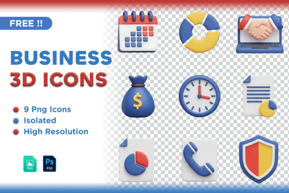 Enhancing Business Communication with 3D Business Management and Finance Icons