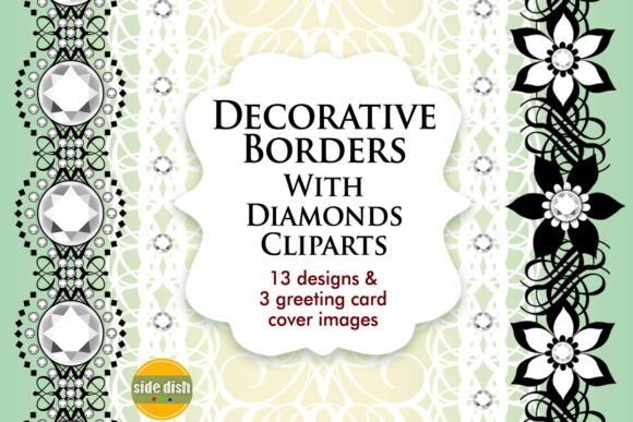 Enhancing Design Projects with Decorative Borders with Diamonds Clipart