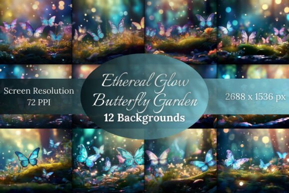 Ethereal Glow Butterflies Backgrounds: A Dreamy Touch for Digital Design