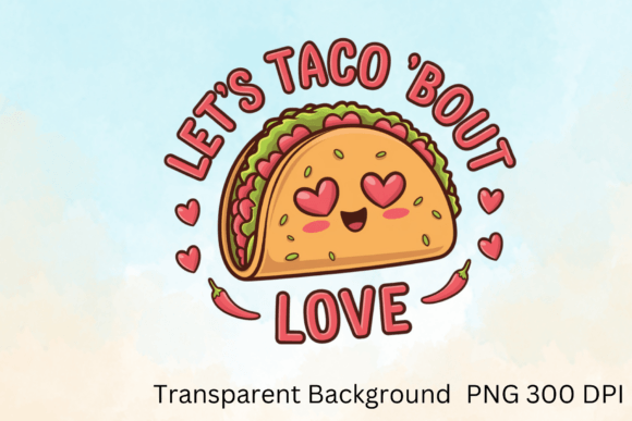 Let’s Taco ‘Bout Love Sublimation PNG