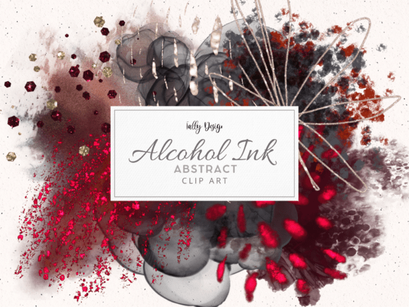 Red Black Alcohol Ink Clip Art: Creative Solutions for Crafters and Designers