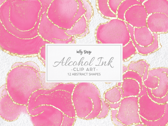 Sweet Pink Luxury Alcohol Ink Clip Art: A Versatile Design Resource for Creative Projects