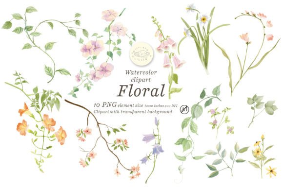 Watercolor Floral Clipart for Creative Projects